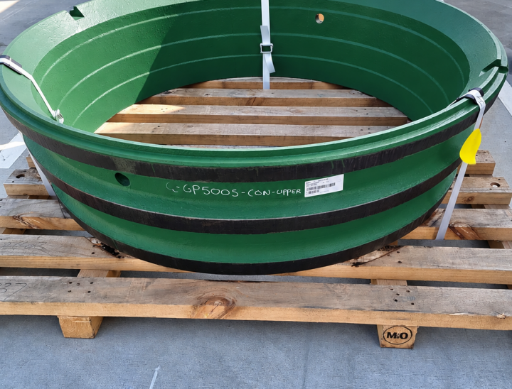Green Crusher Components in Industrial Yard
