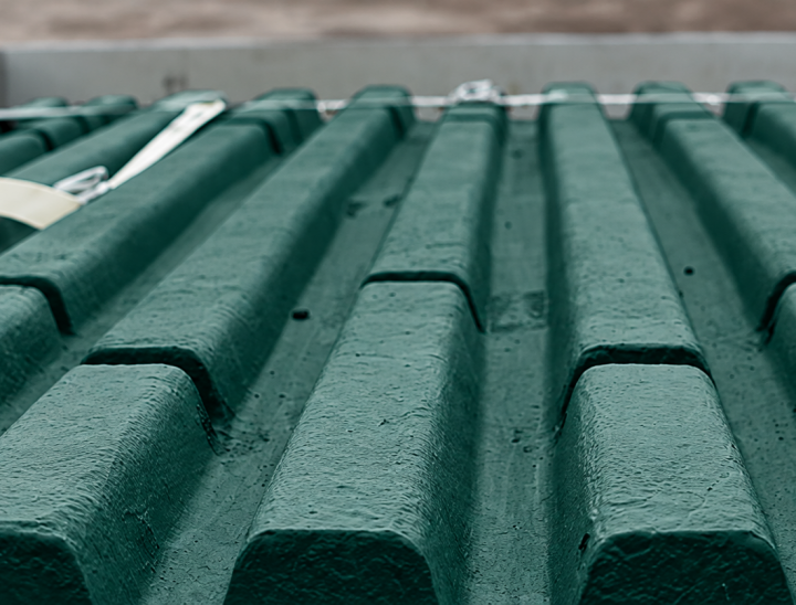 Teal Ribbed Industrial Panels